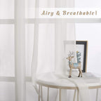 NICETOWN Beige Sheer Curtains 90 inch Length, Grommet Airy & Lightweight Chic - Image 3