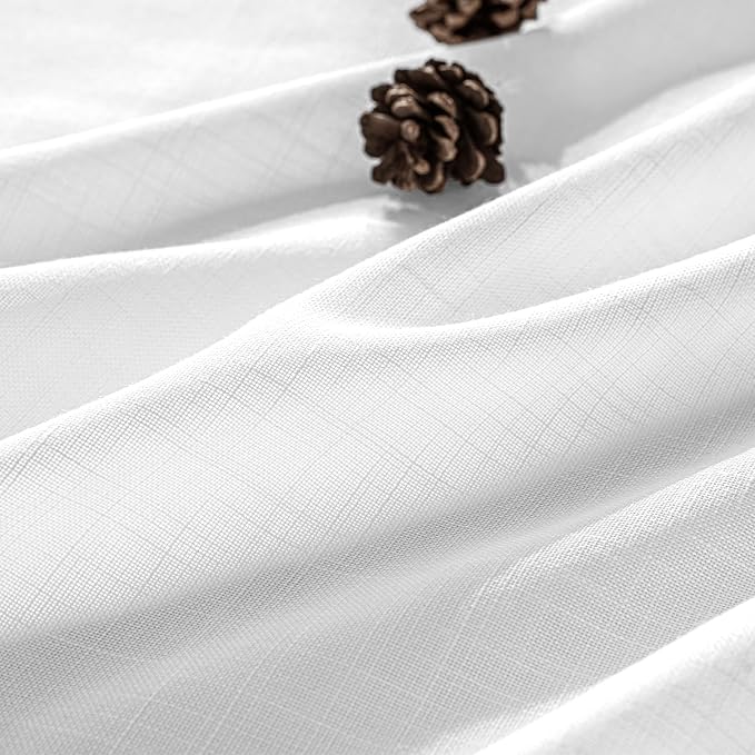 MIULEE White Linen Curtains 90 Inches Long 2 Panels - Image 2