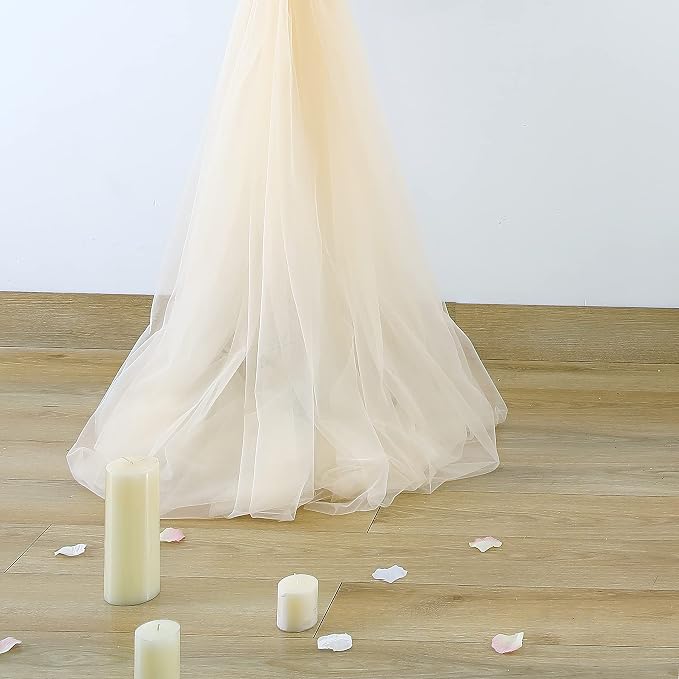 20ft x 15ft Champagne Tulle Backdrop Curtain - Image 7