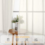 Gwine Ivory Sheer Curtains 30 Inch Length, Short Light Filtering Voile Small - Image 7