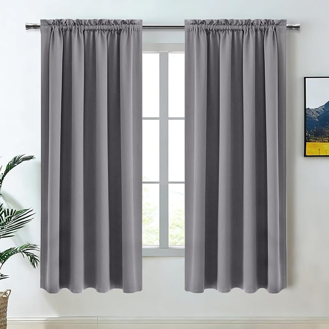 DWCN Grey Room Darkening Blackout Curtains by DWCN