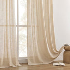 Joydeco Linen Curtains 84 Inch Length 2 Panel Sets, Light Filtering Curtains - Image 7