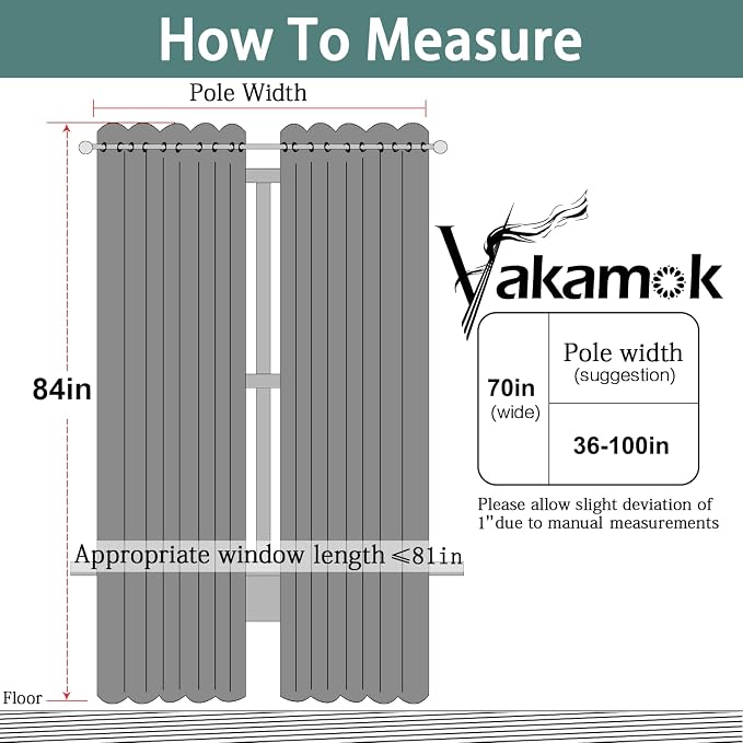 Yakamok Blackout Curtains for Bedroom 2 Panels Set Thermal Insulated Room - Image 7