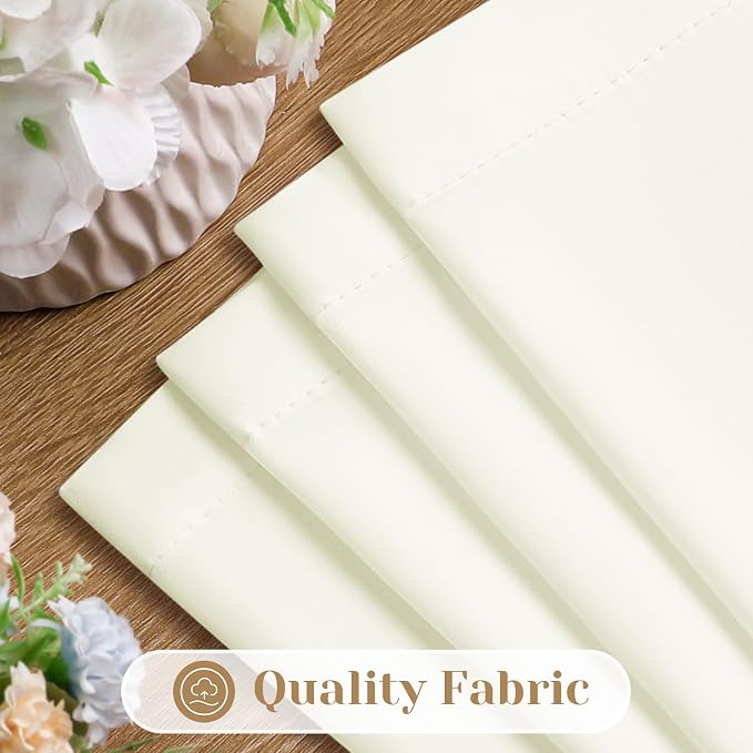 HOMEIDEAS Non-See-Through Ivory Privacy Sheer Kitchen Curtains, 30 X 24 Inches - Image 4