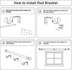 Byondeth Curtain Rods for Windows 16 to 88 Inches Adjustable Length 1 Inch - Image 7