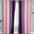 Estelar Textiler Purple and Pink Ombre Blackout Curtains 102 Inches Long 2 - Image 2