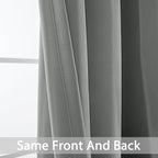 Yakamok Dove Grey Curtains 54 Inches Length Blackout Curtain - Image 4