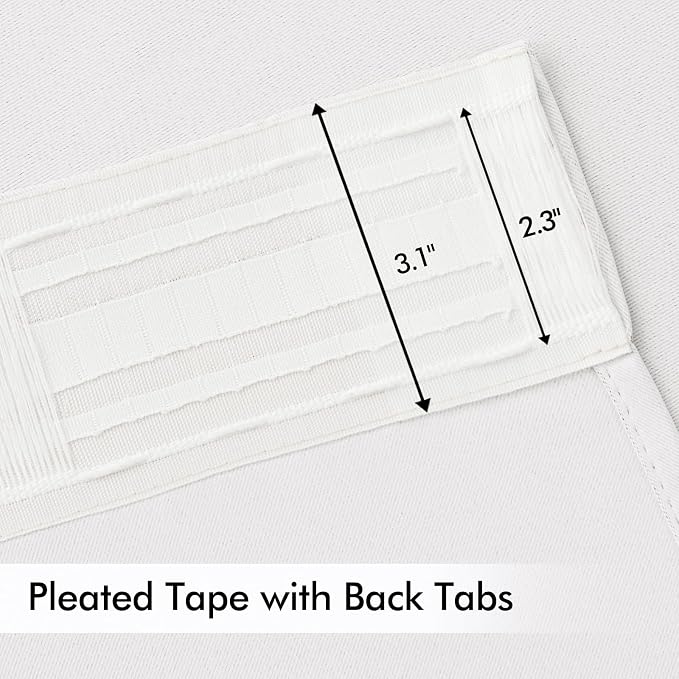 MIULEE Pure White Back Tab Light Blocking Curtains 63 Inch Length 2 Panels Set - Image 4