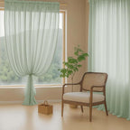 Sage Green Sheer Curtains for Window 72 inches Long 2 Panels Set, Soft Airy - Image 8