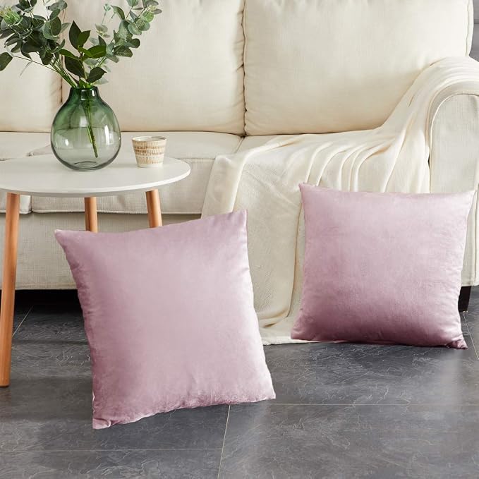 GIGIZAZA Decor Throw Couch Pillow Covers, Set o 2 Sweet Lilac Sofa Cushion - Image 5
