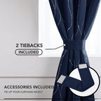 Deconovo Navy Blue Curtains, 42 x 95 Inch, Thermal Insulated Soundproof Privacy - Image 4