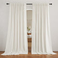RYB HOME Farmhouse Sheer Curtains 108 inch Length, Semi Sheer Curtain & Drapes by RYBHOME