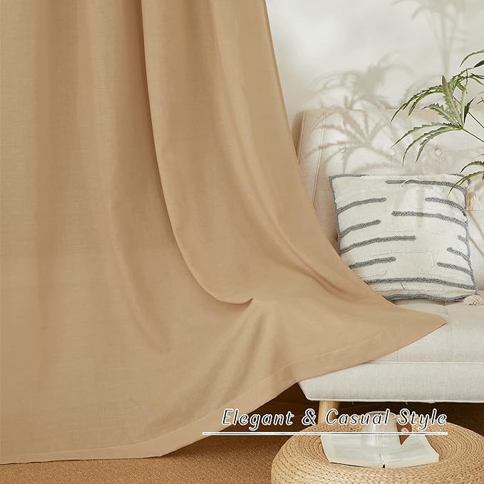 NICETOWN Rustic Linen 96 inch Long Curtains - Image 6
