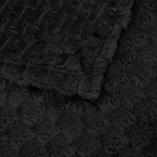 Puncuntex Black Throw Blanket 90"×90" inches Fuzzy 3D Jacquard Decorative - Image 7