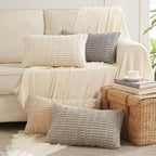 Fancy Homi 4 Packs Neutral Long Lumbar Decorative Throw Pillow Covers 12x24 Inch - Image 7