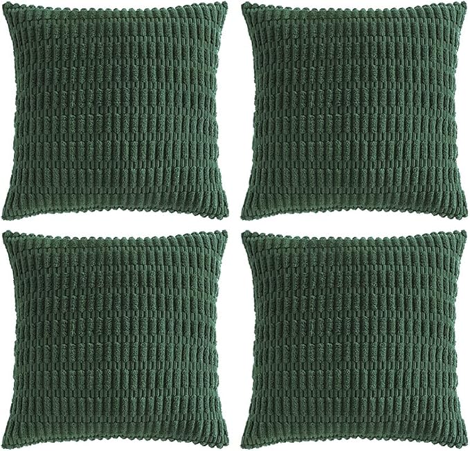 Fancy Homi Set of 4 Dark Green Boho Decorative Throw Pillow Covers 26x26 Inch by Fancy+Homi