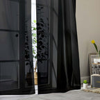 Black Sheer Curtain for Bedroom Living Room 78 Inches Long 2 Panels Set - Image 9