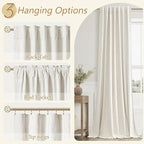 Guken Cream 100% Blackout Linen Curtains 38 Inch Wide by 84 Inch - Image 6