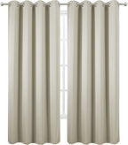 LEMOMO Light Beige Blackout Curtains 52 x 84 Inch Long Beige Curtains Set of 2 - Image 2