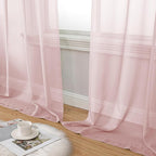 Aiyufeng Blush Pink Sheer Curtains 90 Inches Long 2 Panels Set, Light Filtering - Image 8