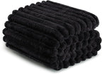 Exclusivo Mezcla Twin Size Flannel Fleece Blanket, Super Soft Striped Jacquard - Image 6