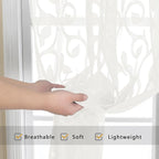 OWENIE Furman Ivory Sheer Curtains 54 Inch Length 2 Panels Set - Image 6