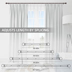 Thestoa Brown Curtain Rods for Windows 30-46 Inch, 5/8" Stainless Steel Small - Image 5