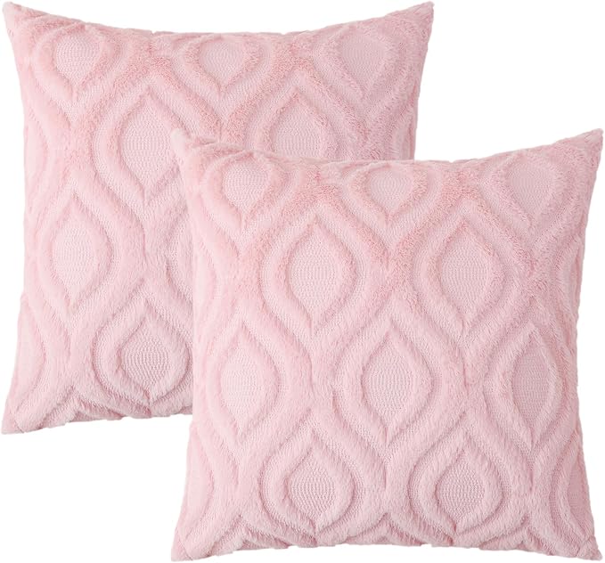 decorUhome Summer Throw Pillow Covers 16x16 Inch Set of 2, Soft Plush Faux Wool - Image 9