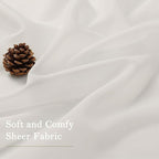 Lecloud Ivory Sheer Curtains 63 Inch Length 2 Panels Set, Rod Pockets Voile - Image 6