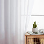 Aiyufeng White Sheer Curtains for Living Room 45 inch Length 2 Panels Set - Image 4