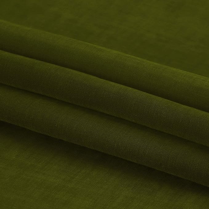 DWCN Olive Green Sheer Curtains Semi Transparent Voile Rod Pocket Curtains - Image 7