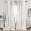 Cream Linen Curtains 112 Inches Long by Nanspring