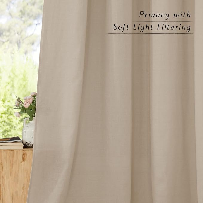 NICETOWN Rustic Linen 144 inch Long Curtains - Image 7