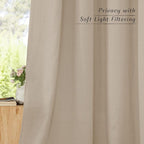 NICETOWN Linen Taupe Window Curtains 84 inches Long, Grommet Thick Linen Blend - Image 7