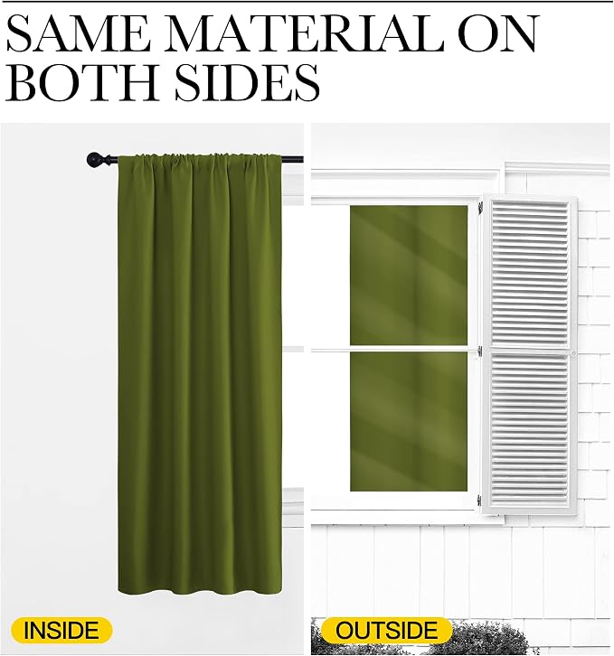 NICETOWN Blackout Curtains for Bedroom, 1 Pair, 62 by 63-inch, Window Treatment - Image 5