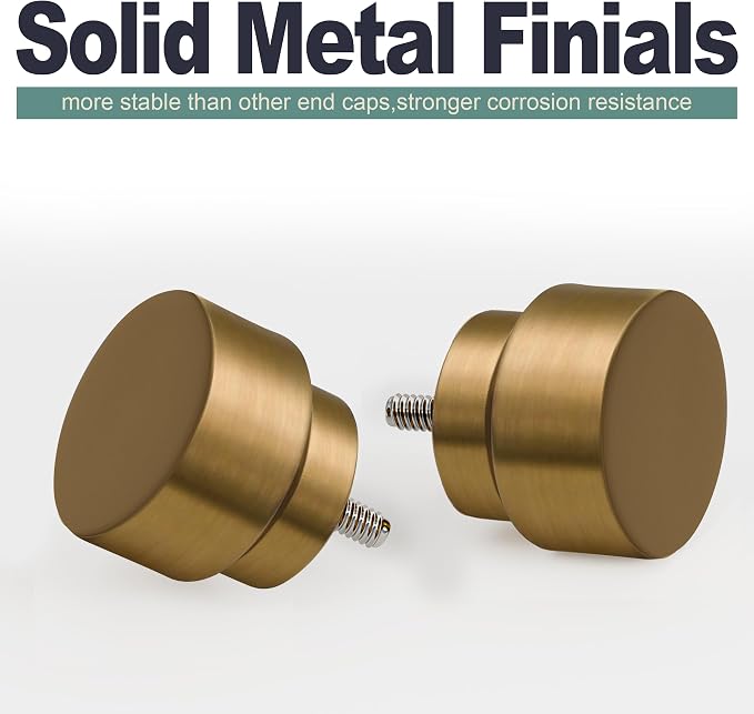 Lootkell 2 Pack Warm Gold Curtain Rods - Image 2