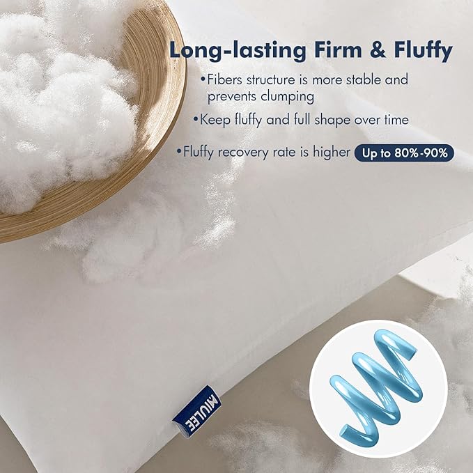 MIULEE Throw Pillows Inserts, 14x36 Inch 100% Virgin Fiber Filling Bed Couch - Image 5