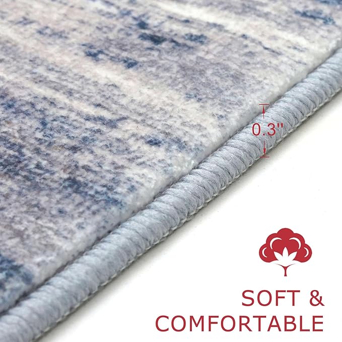 KOZYFLY 3x8 Ft Rug Modern Ombre Runner Rug - Image 2
