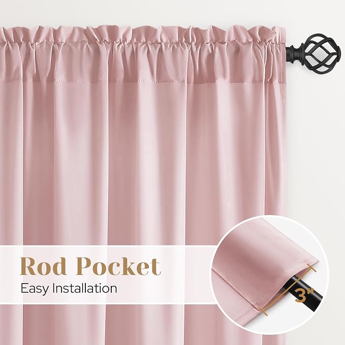 HOMEIDEAS Non-See-Through Light Pink Privacy Sheer Curtains, 30 X 24 Inches - Image 5
