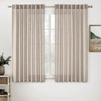 MIULEE Natural Linen Curtains 54 Inch Length 2 Panels by MIULEE