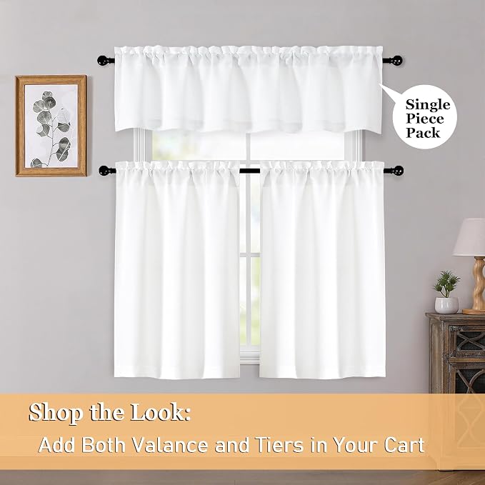 OWENIE White Valances for Windows 1 Pcs 18 Inch Length, Light Filtering - Image 6