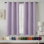 MIULEE Lilac Blackout Curtains for Bedroom Living Room 45 Inches Long 2 Panels by MIULEE