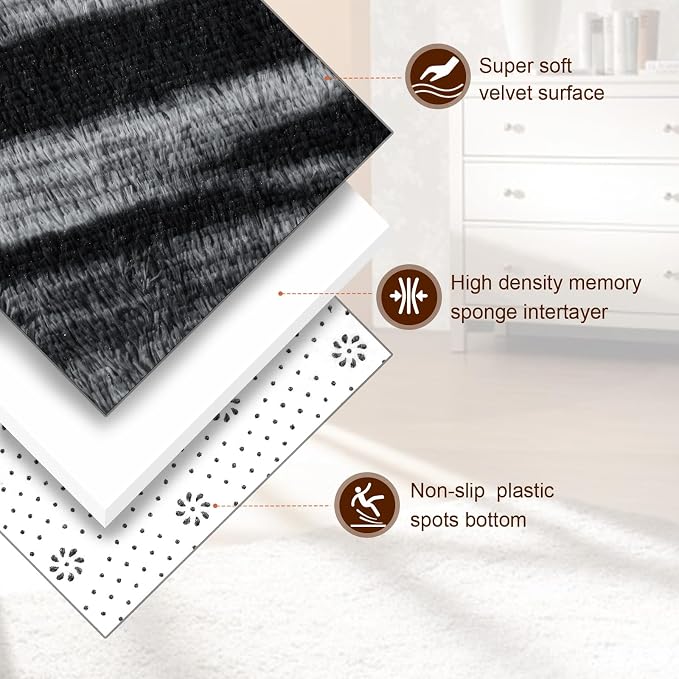 TWINNIS Super Soft Shaggy Rugs Fluffy Carpets, 5x8 Feet, Indoor Modern Plush - Image 2