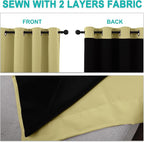 NICETOWN Paler Yellow Full Shade Curtain Panels, Pair of Energy Smart & Noise - Image 5