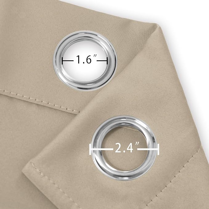 LEMOMO Khaki Thermal Blackout Curtains/42 x 95 Inch/Set of 2 Panels Room - Image 5
