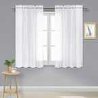 DWCN White Sheer Curtains Semi Transparent Voile Rod Pocket Curtains by DWCN