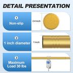 CorkLatta Gold Shower Curtain Rod 31 to 80 Inch, 1 Inch Diameter Adjustable - Image 3