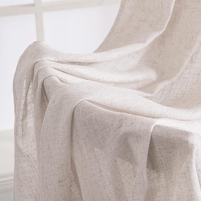 MIULEE White Linen Curtains 84 Inch Length - Image 6