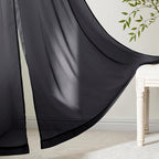 MIULEE Black Sheer Curtains 63 Inches Long, 4 Panels Set, Light Filtering - Image 6