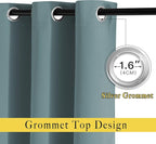 NICETOWN Bedroom Blackout Long Curtains 120 Length - Image 3